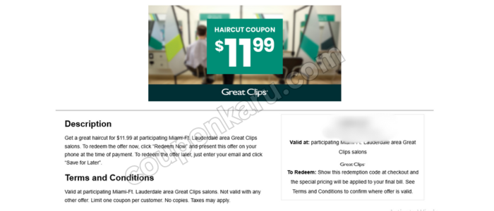 Sample Of great clips 11.99 coupon mn