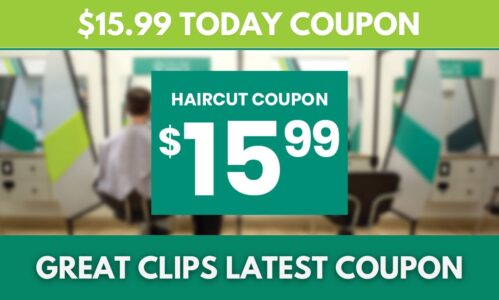 Banner with a text: $15.99 haircut offer