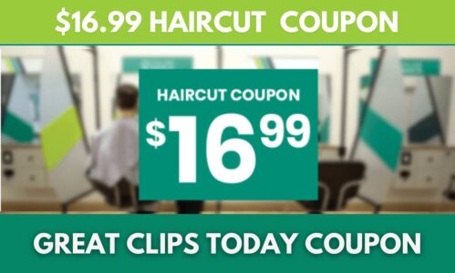 Banner Showing: Great Clips Coupon $16.99 for haircut